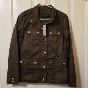 JCrew resin coated tweed jacket